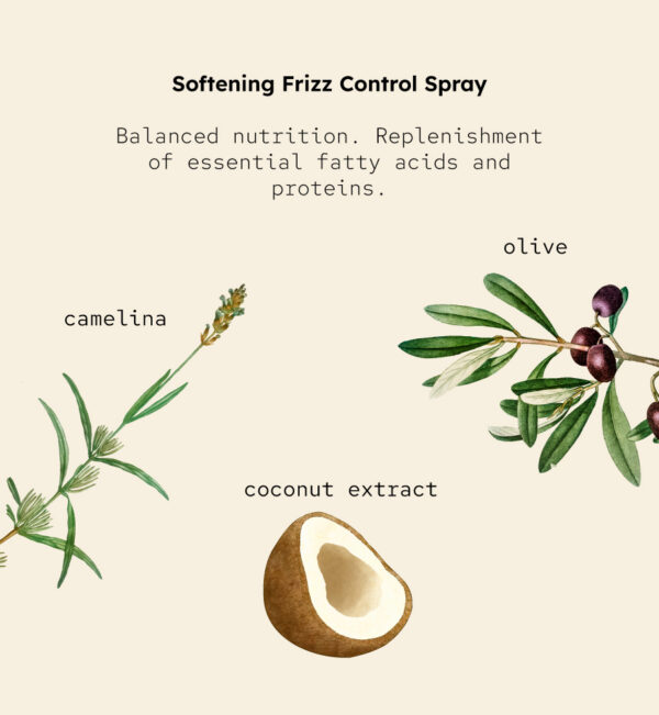<b>Softening Frizz Control Spray</b><br><span style="font-family: 'Red Hat Mono', monospace;">Nourishing anti-frizz treatment that doesn’t weigh hair down.</span> - Image 5